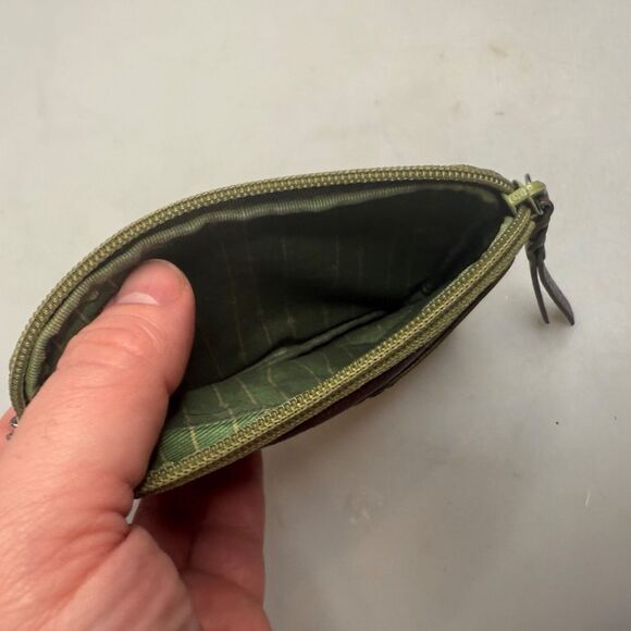 Fossil Leather Brown Green Women's Coin Purse Wallet w/ Keyring EUC - Picture 8 of 14